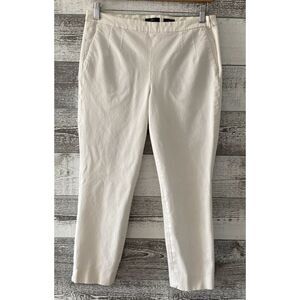 J.Crew Martie Womens Pullon Cropped Dress Pant Side Zip Sz 10 (fit 30x24) White